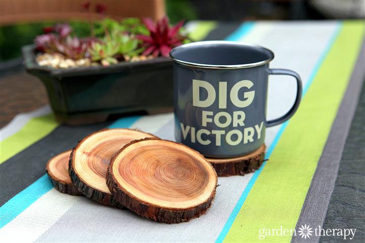 Enamel-Dig-for-Victory-Mug-and-Natural-Branch-Coasters-Project-via-Garden-Therapy-coasters-recycle1.jpg
