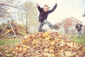 To leave over. Осень участок. Брейк данс в осенней листве. Jump in a pile of leaves. Люди на даче фото.