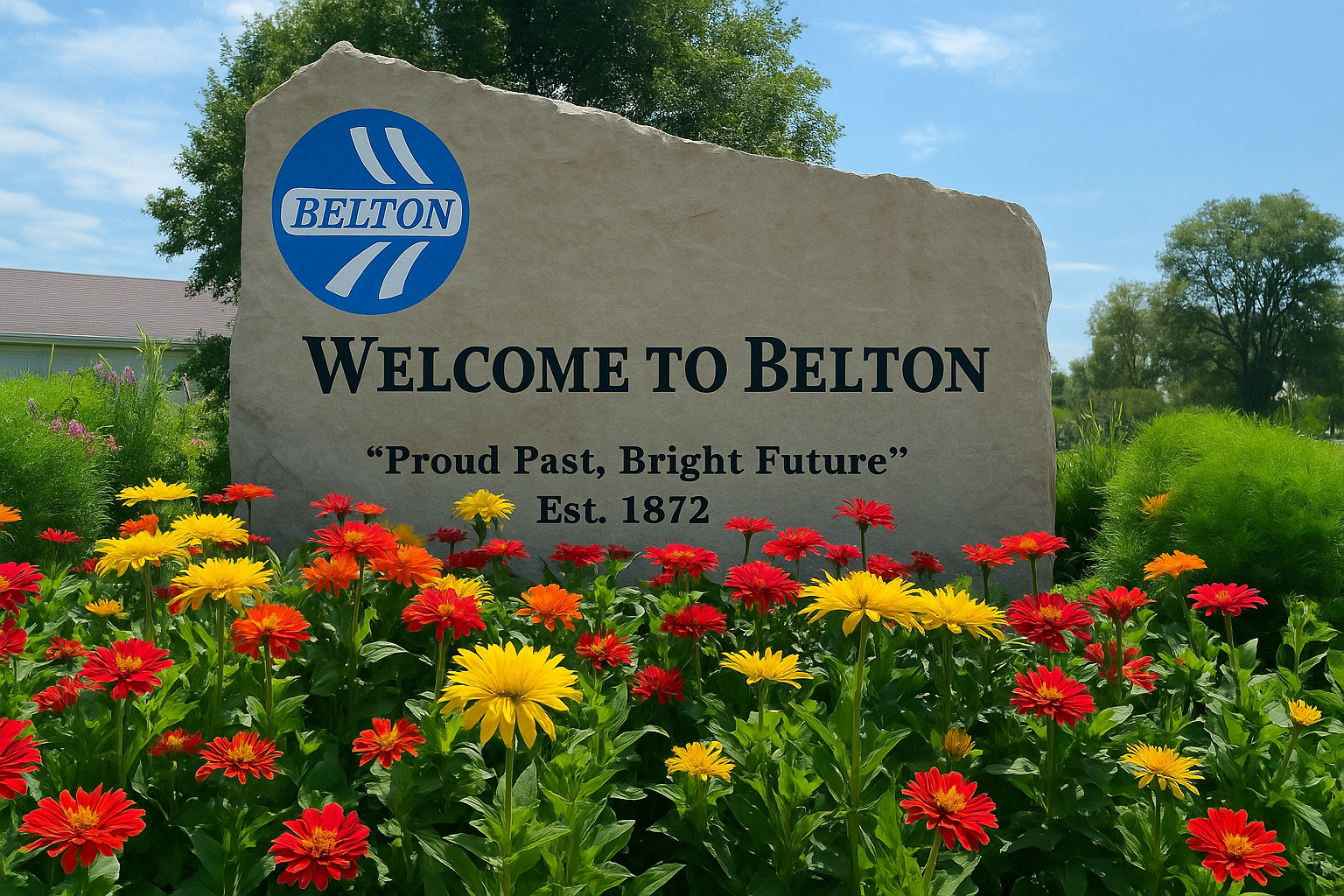 belton mo welcome sign landscape