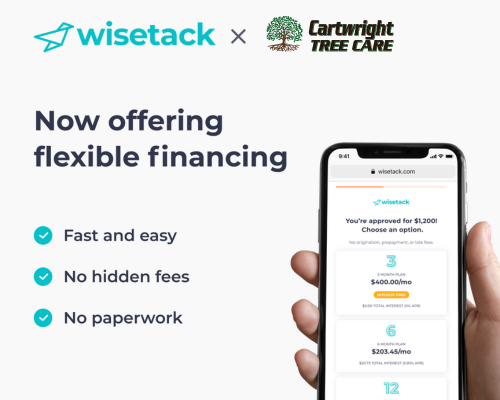 Wisetack financing options for tree care